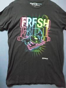 ⑤ USA古着 サイズL 前プリントFRFSH DJ Zappar 黒色半袖Tシャツ