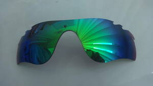 処分価格！！★ オークリー レーダーロックパス用 カスタム偏光レンズ　RadarLock Path VENTED GREEN Mirror Coat Polarized