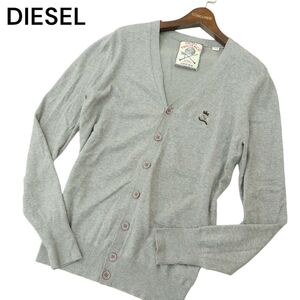 DIESEL ディーゼル 通年 ロゴ ビット★ コットン ニット カーディガン Sz.S　メンズ グレー　A4T04047_4#L