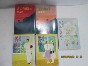 渡辺淳一雲の階段(上、下)風の岬(上、下)桐に赤い花が咲くの五冊組