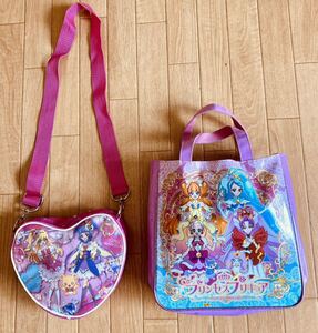 ☆プリンセスプリキュア 手提げバッグ　魔法使いプリキュア ハート型ショルダーバッグ　2点セット☆