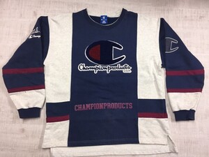 チャンピオン Champion オールド レトロ 古着 アメカジ スポーツ ボアワッペン スウェットトレーナー プルオーバー メンズ 日本製 L