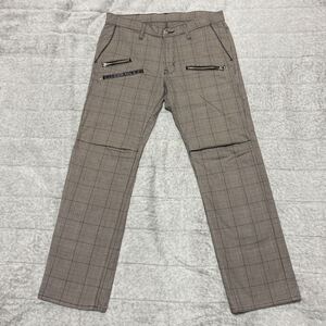 A2C LEE リー LM0758 チェック ストレッチ パンツ 茶 ブラウン系 STRAIGHT ストレート 格安