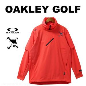 ■【L】定価16,500円 OAKLEY オークリー GOLF SKULL 防風 撥水 2way プルオーバージャケット橙■