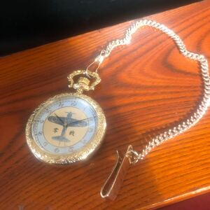 【零戦・大和懐中時計】電池交換　Pocket watch 中古金時計　装飾小物【2025/1 ST-DANX】