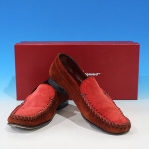 ★ Salvatore Ferragamo サルヴァトーレ オールドフェラガモ スエードシューズ イタリア製 レディース 6.5 (24cm)レッド★