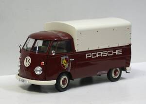 【ソリド】1/18 VW T1 ピックアップトラック 幌タイプ 1950年 ダークレッド (ポルシェサービスカー)のダイキャスト製ミニカー