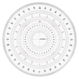 岡本製図器械 全円分度器 18cm BO-18 (39-2018) 00003347