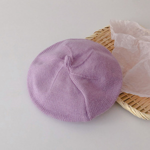 ☆ パープル ☆ ベビー ベレー帽 pmybabyhat02 ベビー ベレー帽 ニット帽 帽子 ぼうし キッズ 子供 赤ちゃん ニットキャップ あたたかい