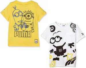 プーマ ミニオンズ コラボ キッズ 半袖Tシャツ 2枚セット 116 イエロー ホワイト Minions 子供用 男女兼用 ジュニア