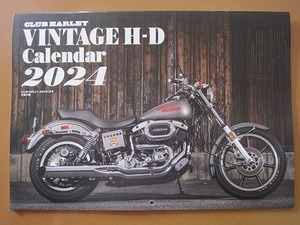 【最終処分】即決★ビンテージハーレー カレンダー VINTAGE H-D Calender 2024 壁掛け CLUB HARLEY 2024年1月号付録 新品未使用品★送198～