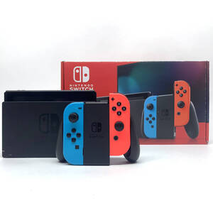 tu056　Nintendo Switch　本体 Joy-con(L) ネオンブルー (R) ネオンレッド　HAC-001　 ※ジャンク