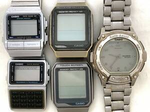 T12/147 CASIO カシオ データーバンク セット 5点 腕時計 DB-520 DBC-610 VDB-200 ABX-64 ホットビズ