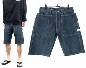 SASSAFRAS ササフラス フォールリーフ ハーフ デニム パンツ M インディゴ ショーツ SF FALL LEAF DENIM HALF PANTS ショート ※レタパ可