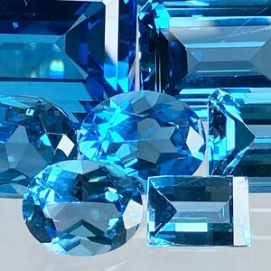 ≪天然ブルートパーズおまとめ100ct≫sルース 裸石 ジュエリー ブルートパーズ jewelry blue topaz ①