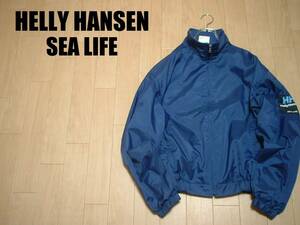 HELLY HANSENネイビー90sビンテージセーリングジャケット美品L正規HOU6816ヘリーハンセンSAILINGナイロンブルゾンVintageマリンSEA LIFE