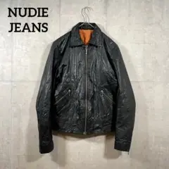 美品　NUDIE JEANS ヌーディジーンズ ゴートレザー　レザージャケット