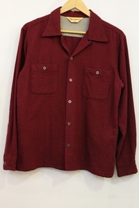 【中古】 TENDERLOIN メンズ長袖シャツ S TENDERLOIN/T-WOOL SHT/S/ボルドー 赤紫