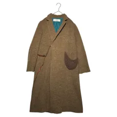 Tabrik(タブリク) Shetland wool knit pocket side belt coat シェットランドウール ニットポケット サイドベルト コート FREE ブラウン