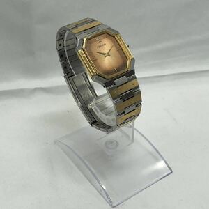 SEIKO セイコー 腕時計 クレドール スクエアケース QZ メンズ コンビ（SS×18Kミドル×14Kベゼル）ゴールド文字盤 不動品 中古 KH NQMC