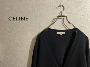 ◯ イタリア製 CELINE ウール ニット カーディガン / セリーヌ ブラック 黒 M Ladies Mens #Sirchive