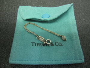 ☆TIFFANY＆Co./ティファニー SV925刻印 エルサ・ペレッティ 1P ダイヤモンド バイ ザ ヤード ブレスレット 18.0cm/0.9g☆