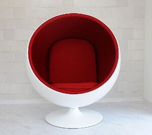 ボールチェア エーロ・アールニオ 色ホワイト×レッド ballchair ソファ sofa パーソナルチェア 椅子