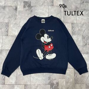 90s TULTEX タルテックス Disney ディズニー ミッキーマウス カリフォルニア sweat スウェット トレーナー 両面プリント サイズL 玉FL3624