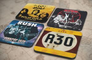 人気レア!《ラッシュ - Rush》オリジナル・アルバム ジャケット デザイン コルク製 コースター 4個セット-33-36(9)