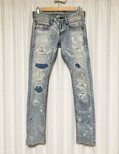 [DeeTa] JEFFLY GALAXY PUNK&ROCK SLIM ギャラクシー パンクロック リペア加工 ストレッチスキニー デニムパンツ 28 DTA-004D 日本製