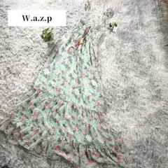 【W.a.z.p】キャミソールワンピース（M）グレー 花柄 シースルー