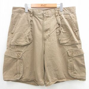 W41/古着 オールドネイビー OLD NAVY ショート カーゴ パンツ ショーツ メンズ 大きいサイズ コットン ベージュ カーキ 24jul22 中古 ボト