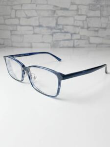 JINS STANDARD Acetate MCF-22A-234 ジンズ ウェリントン型 ネイビーササ 眼鏡 良品