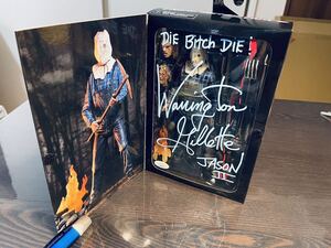 13日の金曜日PART2 Jasonを演じたWarrington Gilletteのサイン入り(Die Bitch Die Jason Ⅱ滴血)フィギュアNeca Friday the 13th Part2 