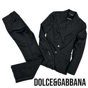 DOLCE&GABBANA ドルチェアンドガッバーナ　セットアップ　スーツ　フォーマル　ストライプ　ハンガー　保存袋付　size36　レディース