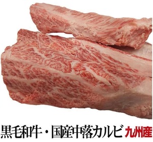 九州産黒毛和牛・国産　冷凍直送　超希少部位中落カルビ　暫定重量約800g　業務用特殊真空パック　