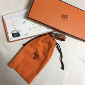 ●送料込み● HERMES エルメス レザーブレスレット　シルバー　ケース　未使用 保存袋付き　オレンジ レザー　ブレスレット ケリー