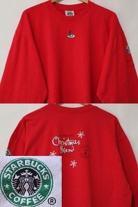 レア! 00s 希少 非売品 USA STARBUCKS ビンテージ スターバックス コーヒー 五分袖 七分袖 Ｔシャツ US- XL /半袖 長袖 カフェ 販促 企業物