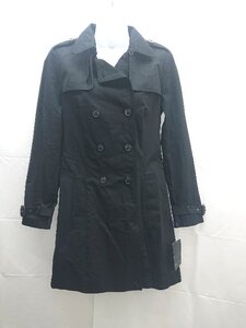 ◇ ZARA BASIC ザラベーシック シンプル 通勤 ビジネス 大人 長袖 トレンチ コート サイズM ブラック レディース E