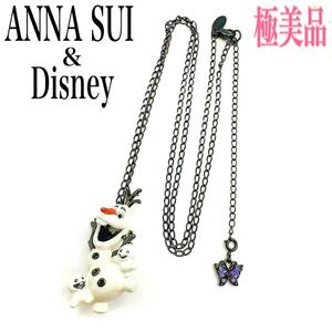 【希少】ANNA SUI & Disney アナスイ ディズニー コラボ アナ雪 オラフ ネックレス ペンダント アクセサリー 