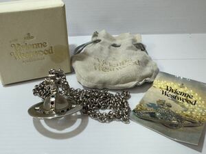 【55963.1120Y】中古品　☆　Vivienne Westwood JEWELLERY ニュースモールオーブ　ネックレス　ヴィヴィアンウエストウッド　シルバー色