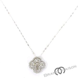 新品同様【ジュエリー】ダイヤモンドネックレス/フラワー/K18WG/0.40ct/45cm/ホワイトゴールド