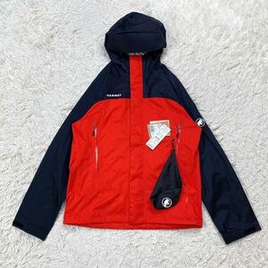 【未使用】MAMMUT マムート Microlayer 2.0 HS Hooded Jacket マイクロレイヤー 2.0 ハードシェル ナイロンジャケット L ブラック レッド