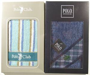 ■未使用　Polo Club ポロ タオルハンカチ POLO 箱付き ２個セット　ハンドタオル　