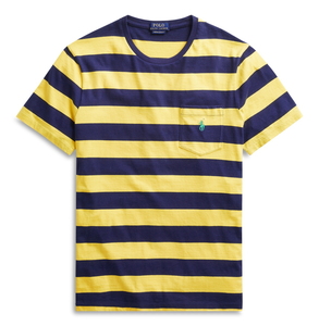 即決！送料無料 Polo RalphLauren ポロ ラルフローレン ボーダーTシャツ カスタム スリムフィット YELLOW/NAVY　S