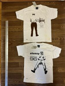 STUSSY 非売品BABYキッズカレンダーTee(M)×2 SET宇宙飛行士Tee当時モノ OLD オールド ステューシー ￥1 最落無し限定ノベルティnigoレア