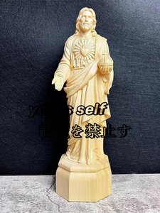 密教法具 寺院用仏具★ 仏像 木雕 耶基督像 29cm 石榴 教会用 日祈祷