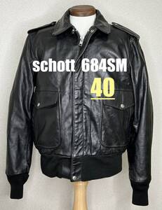 美品③schott【40】ライナー付684SM 米国製シングルライダース◇牛革ジャン ハーレーgpz