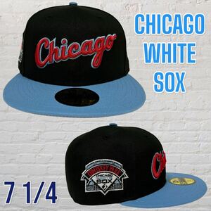 セール！新品71/4 黒×水色　シカゴ・ホワイトソックス　海外限定ニューエラ　59FIFTY CHICAGO WHITESOX キャップ