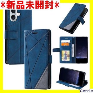 For iPhone 16 plus ケース 手帳型 帯ホルスター財布携帯 ホルダ 耐衝撃 カバー ケース 青 413